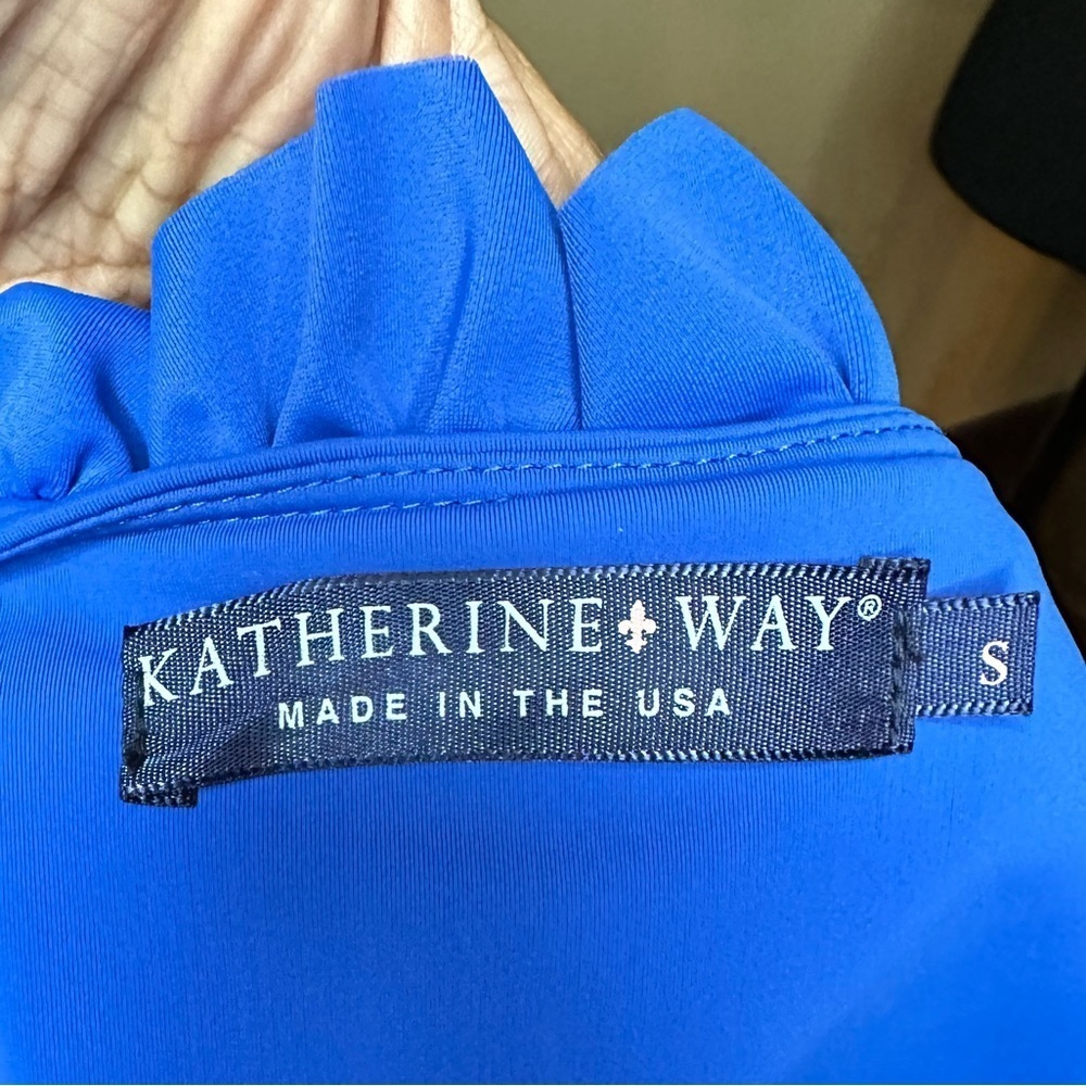 NWOT Katherine Way neck ruffle royal blue Sz S - Picture 6 of 6